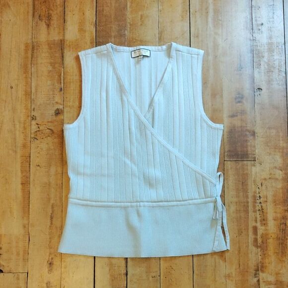 Bagatelle New York Large Powder Blue Wrap Top Sleeveless Cotton Summer - Picture 1 of 6
